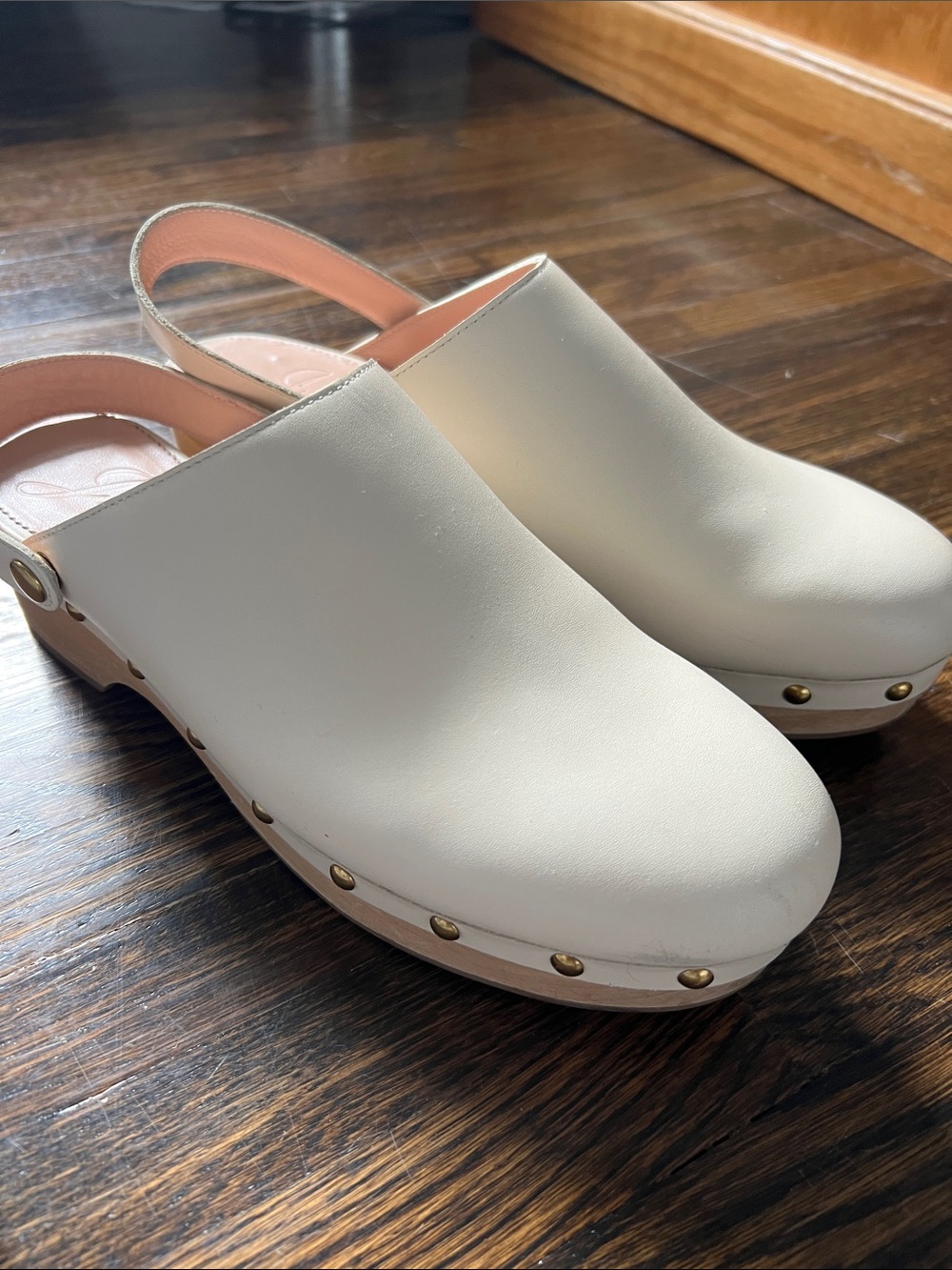 J. Crew Chestnut Brown Leather Studded Clogs